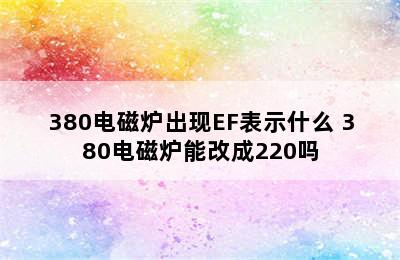 380电磁炉出现EF表示什么 380电磁炉能改成220吗